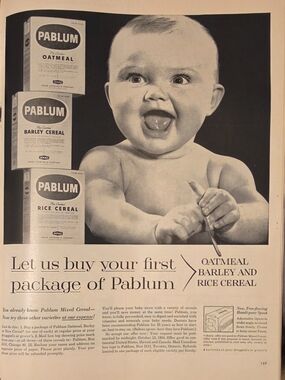 Vintage Baby Poster - Black & White